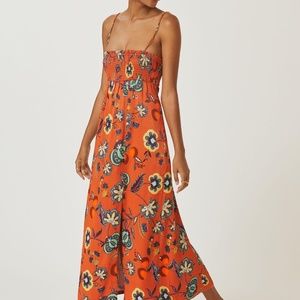Anthropologie Maeve Floral Cross Back Maxi Dress
